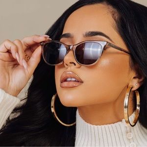 Becky G x Dime Optics sunglasses in color vintage crystal brown